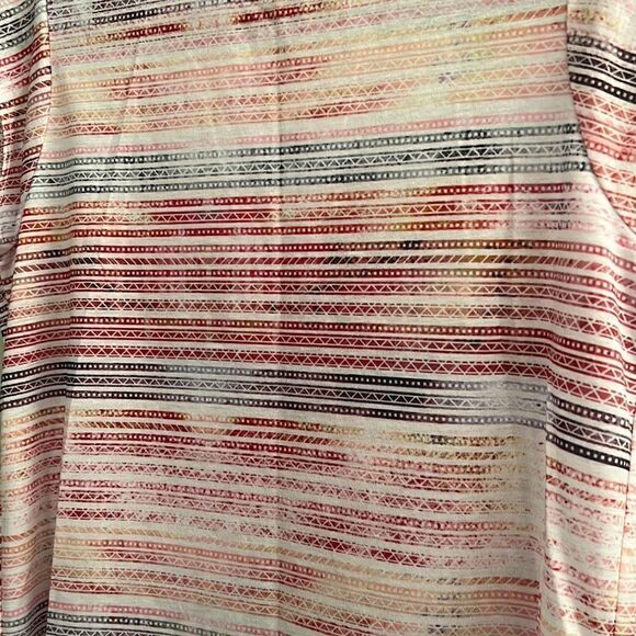 Prana Women's Aztec Print Wrap Style Back Capped Sleeve T-shirt - Picture 2 of 7